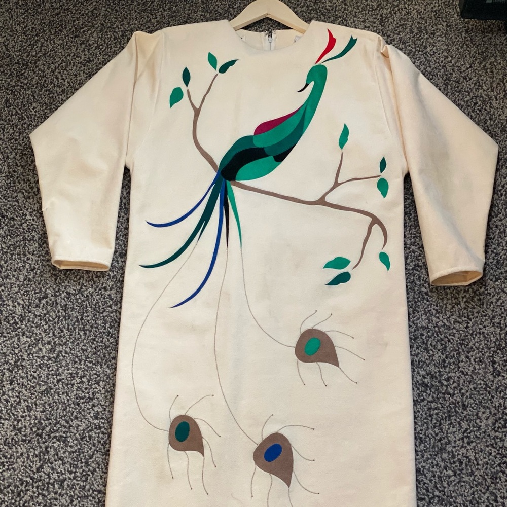 Vintage Ultrasuede Beverly Robin Peacock Dress